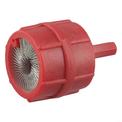 Elektrobürste Autobatterieklemmen-Werkzeug zur Reinigung der oberen Pfostenklemmen, Kupferrohrreiniger mit Reibahlen und Doppelloch-Design zum Entfernen von Rost und Graten (Rot (YC-522 BT12)) von Opatiny