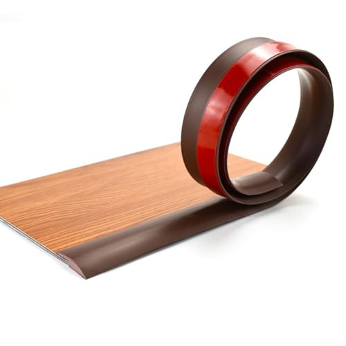 Flache PVC-Boden-Übergangsleiste 2 Meter lang für Laminat- und Vinylböden mit starker Rückseite für einfache Installation und zuverlässigen, langanhaltenden Schutz (Dunkelbraun) von Opatiny