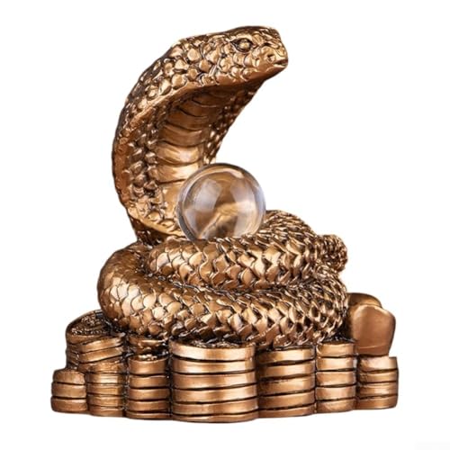 For Ruyi Snake Resin Statue for Desktop and Bookcase Display Enhancing Entryway and Home Office Decor with Detailed Craft (Large Bronze) von Opatiny