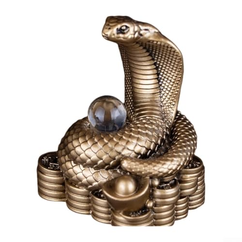 For Ruyi Snake Resin Statue for Desktop and Bookcase Display Enhancing Entryway and Home Office Decor with Detailed Craft (small bronze) von Opatiny