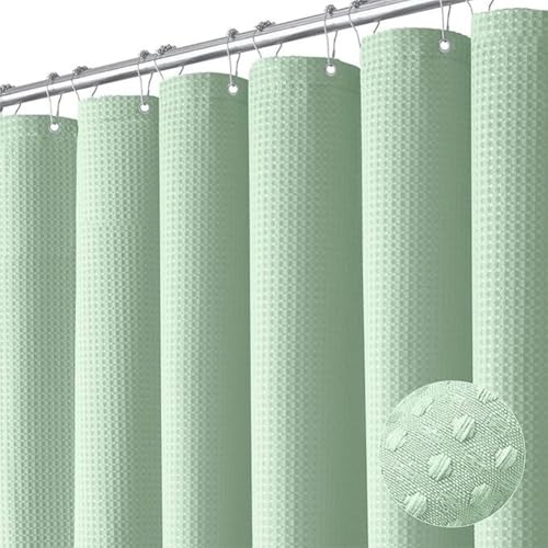 Für Duschvorhang mit 12 Haken, wasserdichtes Textildesign für bequemen Gebrauch im Badezimmer (hellgrün) von Opatiny