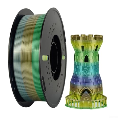 Für FDM kompatibel für PLA Filament 1 75 mm für Rainbow Ombre für atemberaubende Drucke, geringe Schrumpfung und hohe Festigkeit (D) von Opatiny