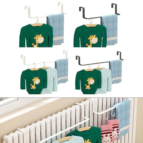 Handtuchhalter Heizungsständer für Heizkörper, Metallkonstruktion bietet starke Unterstützung für nasse Handtücher, zur Verwendung im Badezimmer oder Waschraum für warme Handtücher (Schwarz-Large) von Opatiny