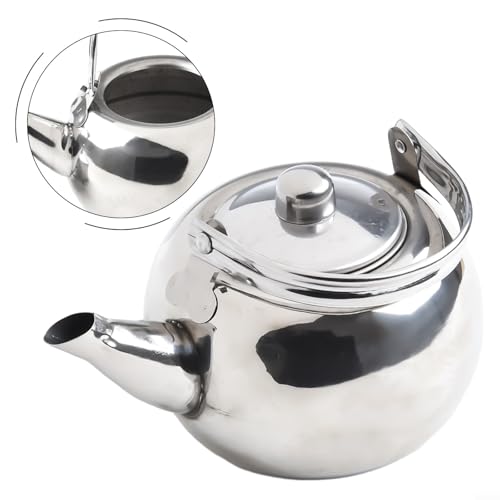 Hitzebeständiger Edelstahl-Kessel für Camping, mit integriertem Filter und ergonomischem Griff für sicheres Ausgießen (14 cm) von Opatiny