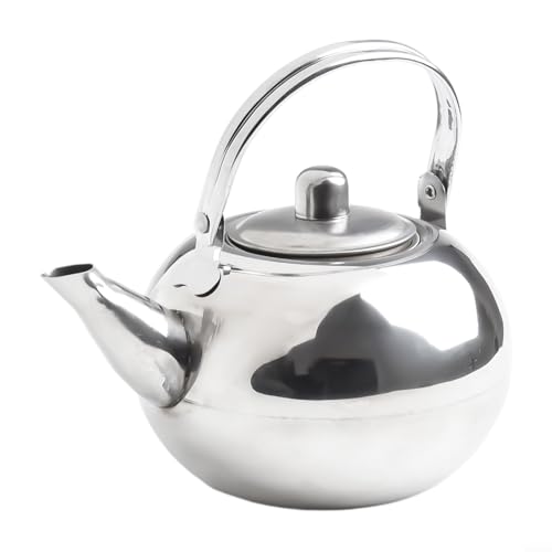 Hitzebeständiger Edelstahl-Kessel für Camping, mit integriertem Filter und ergonomischem Griff für sicheres Ausgießen (16 cm) von Opatiny