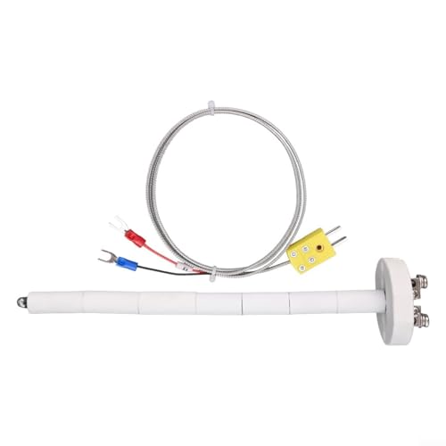 Hochtemperatur-Ofensonde Typ K Thermoelement mit Keramikröhren und 1 m Verlängerungskabel, kompatibel mit digitalen Thermometern und Controllern (200 mm) von Opatiny