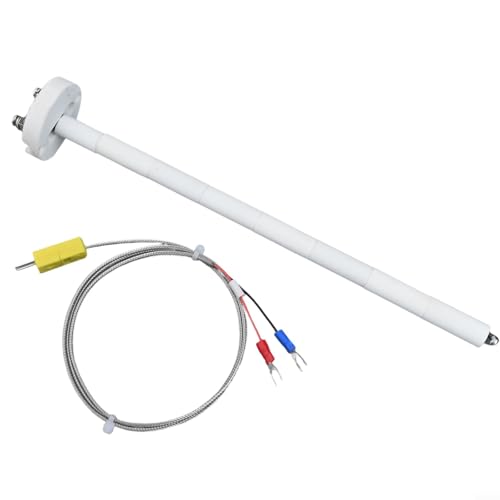 Hochtemperatur-Ofensonde Typ K Thermoelement mit Keramikröhren und 1 m Verlängerungskabel, kompatibel mit digitalen Thermometern und Controllern (250 mm) von Opatiny