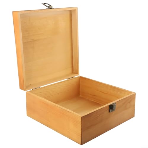 Klassische handgefertigte Aufbewahrungsbox aus Kiefernholz für die Organisation von Bürobedarf und persönlichen Gegenständen (L: 22,5 x 22,5 x 10 cm) von Opatiny