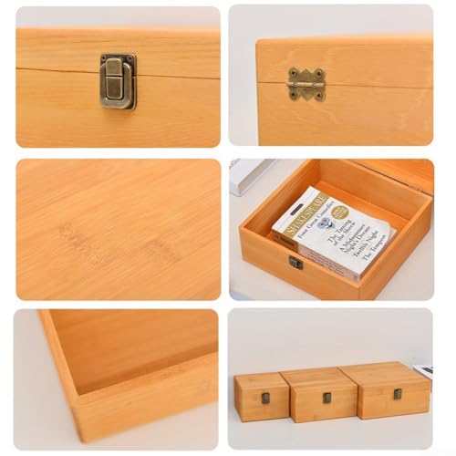 Klassische handgefertigte Aufbewahrungsbox aus Kiefernholz für die Organisation von Bürobedarf und persönlichen Gegenständen (S: 14,5 x 14,5 x 10 cm) von Opatiny