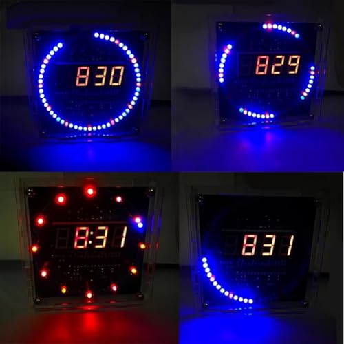 Kreative Digitaluhr Montageset für DIY-Projekte, perfekt zur Verbesserung praktischer Elektronikfähigkeiten (rot) von Opatiny