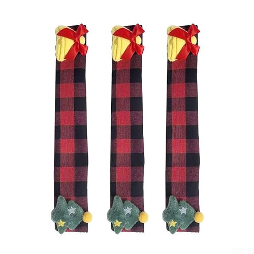 Kühlschrankgriffabdeckungen aus Vliesstoff mit 3D-Motiven wie Weihnachtsmann, Schneemänner und Elch, für Kühlschrank- und Mikrowellen-Türgriffschutz (G) von Opatiny