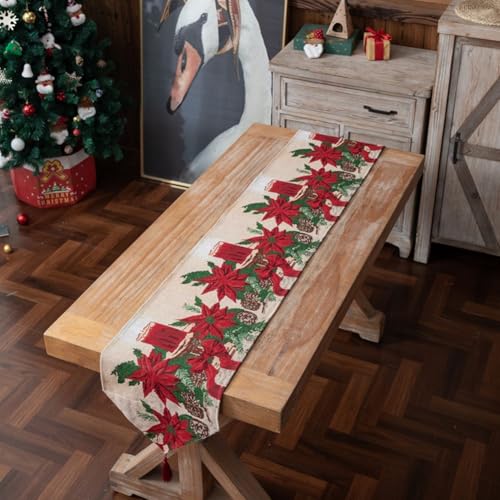 Lebendiger Weihnachtstisch mit Quasten für ein festliches kulinarisches Erlebnis (A 180 cm) von Opatiny