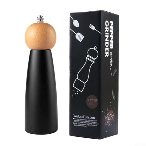 Manuelle Pfeffermühle mit einstellbarer Grobheit für schwarzen Pfeffer und Meersalz, Birkenholz und Porzellan, Gewürzmühle für frisch gemahlenen Pfeffer und Sichuan-Pfeffer (20,3 cm) von Opatiny