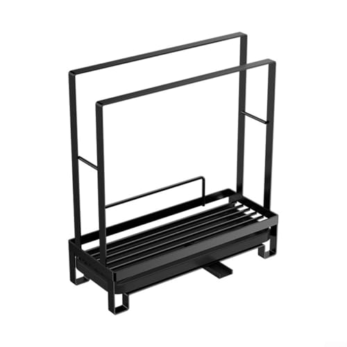 Mehrzweck-Küchenspüle aus Edelstahl mit Handtuchaufhänger und Schwammhalter, entworfen mit abnehmbarer Ablaufschale und schwenkbarem Auslauf, um den Wasserfluss in die Spüle zu leiten (Schwarz B) von Opatiny