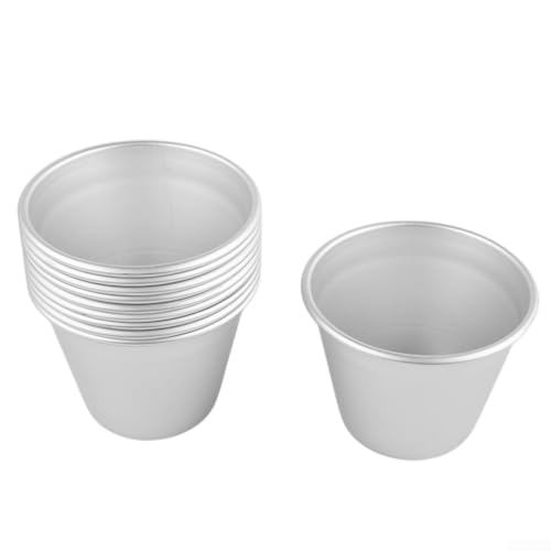 Opatiny | 10 Stück Aluminium-Eierkuchenformen, Mini-Törtchen, Muffin-Kuchen-Backgeschirr, Küchenwerkzeug für Luftfritteuse, Pudding, Cupcake-Förmchen, antihaftbeschichtet, Mini-Backformen von Opatiny