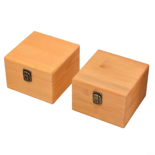 Opatiny Große Aufbewahrungsbox aus Holz mit antikem Metallschloss, glatte Oberfläche zur Aufbewahrung von Akten, Dokumenten, Wertsachen, Büro, Schlafzimmer, Schmuck (S: 14,5 x 14,5 x 10 cm) von Opatiny