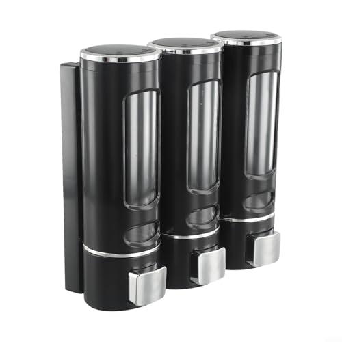 Opatiny Seifenspender zur Wandmontage, für Badezimmer, 3-in-1-Design, 400 ml Fassungsvermögen, für Hotels und Häuser (schwarz) von Opatiny