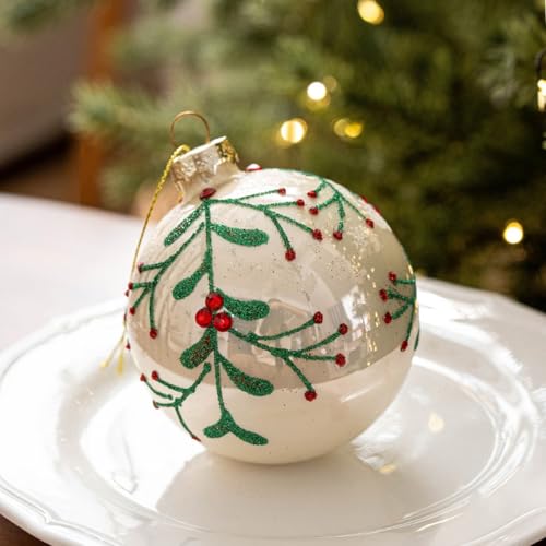Opatiny Weihnachtskugeln, 8 cm, kleine Kugeln, Glas-Weihnachtskugel, Weihnachtsbaumschmuck für Zuhause, Party, Weihnachten, Hochzeit, Dekoration (C-Stil) von Opatiny
