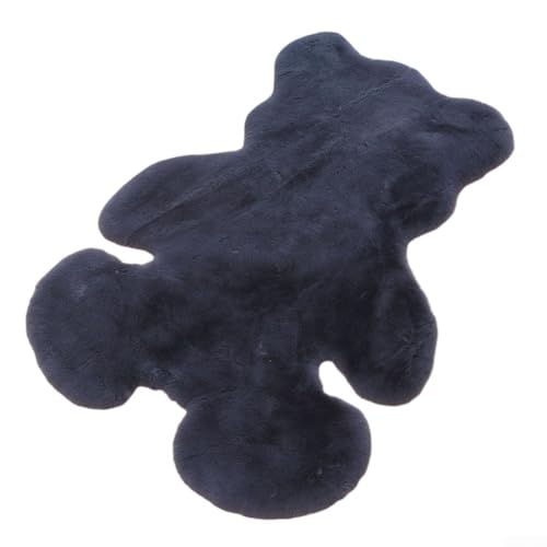 Plüsch-Teppich in Bärenform mit rutschfester Wildleder-Unterseite für Schlafzimmer, Wohnzimmer, Kinderzimmer und Spielzimmer, weiches Polyesterfaser-Material für bequemen Bodenbelag (dunkelgrau) von Opatiny