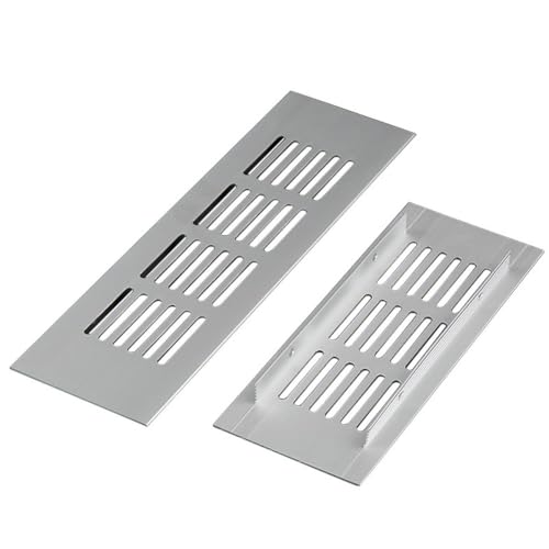 Rechteckiges Aluminium-Schrank-Lüftungsgitter, 60 mm, Lüftungsgitter für Kleiderschrank, Schuhschrank und geschlossene Räume, Legierungsmaterial (60 x 150 mm) von Opatiny