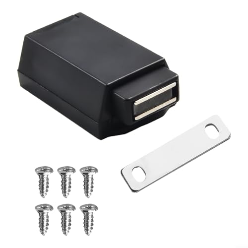 Robuster magnetischer Schrankschnäpper für Tür, Push-to-Open-Funktion mit Metallfuß und abnehmbarem Design für Kleiderschrank-Schublade (schwarz) von Opatiny