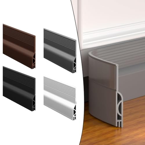 Silikon-Zugluftstopper, 1 m, selbstklebender Türdichtungsstreifen für Wind- und Staubbeständigkeit, für Innen- und Außentüren (grau) von Opatiny