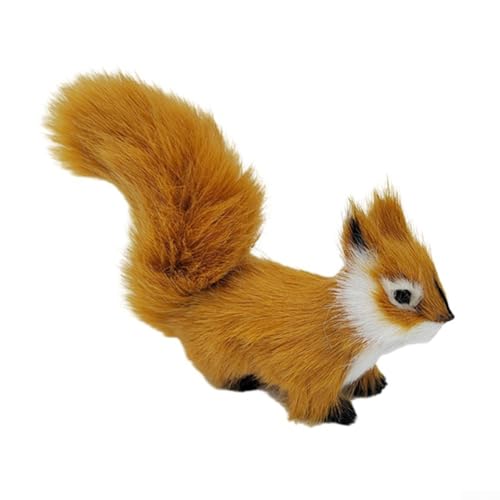 Simulation Eichhörnchen Figur Kunststoff Miniatur Tier Dekoration für Home Office Auto Armaturenbrett Tischplatten und Regale (Braun) von Opatiny
