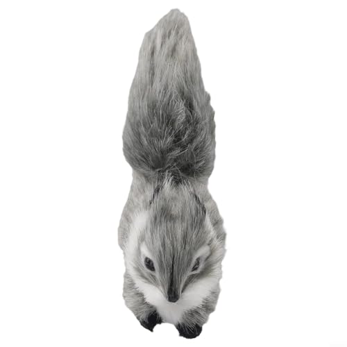 Simulation Eichhörnchen Figur Kunststoff Miniatur Tier Dekoration für Home Office Auto Armaturenbrett Tischplatten und Regale (Grau) von Opatiny