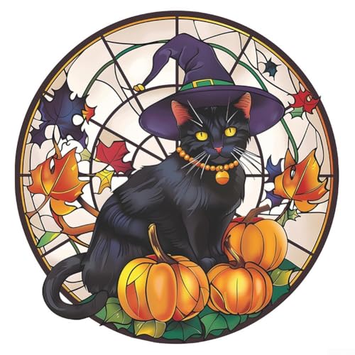 Spooky Yet Fun Dynamic Halloween Decals with Adorable Cats and Pumpkins Theme von Opatiny