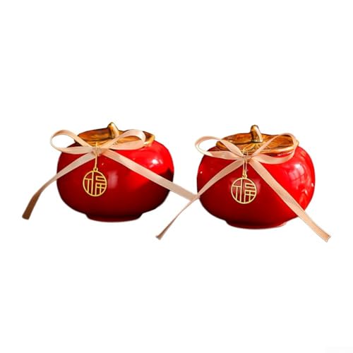 Stilvolle Persimmon Jar Ornament Dekorative Aufbewahrungsbox für Ihre Lieblingsartikel (rot) von Opatiny