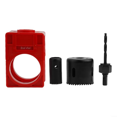 Türschloss-Installationsset mit verstellbarer Kunststoff-Führungsschablone und Karbonstahl-Lochsägen 1 und 2 1/8 für 35 mm bis 43 mm dicke Türen mit gängiger Schloss-Kompatibilität Türschloss-Installationsset mit verstellbarer Kunststoff-Führungsschablone und Karbonstahl-Lochsägen 1 und 2 1/8 für 35 mm bis 43 mm dicke Türen mit gängiger Schloss-Kompatibilität von Opatiny