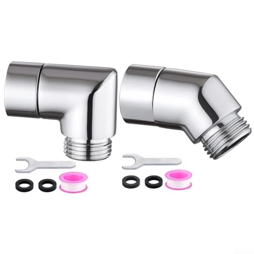 Verstellbare Handbrause Adapter Pack Zwei Anschlüsse mit Winkeln von 90 Grad und 135 Grad für Ihre Bedürfnisse von Opatiny