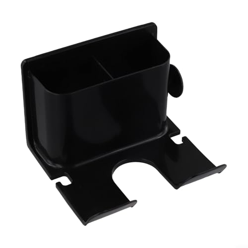 Wandmontierter Haartrocknerhalter, platzsparendes Stanzdesign für Badezimmer (schwarz) von Opatiny