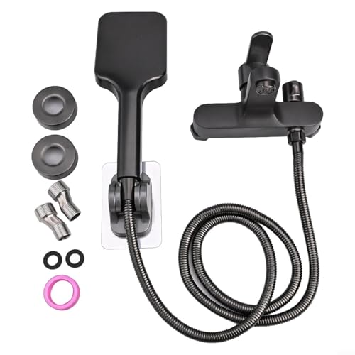 Wandmontiertes Badezimmer-Dusch- und Badewannenmischer-Set mit Handbrause für mehrere Räume mit Chrom-Messing-Komponenten (Wasserhahn-Dusch-Set) von Opatiny
