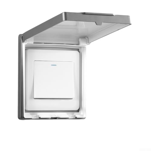 Wasserdichte Steckdosenschutzlösung, Packung mit vier ultradünnen Abdeckungen, geeignet für verschiedene Umgebungen (grau) von Opatiny