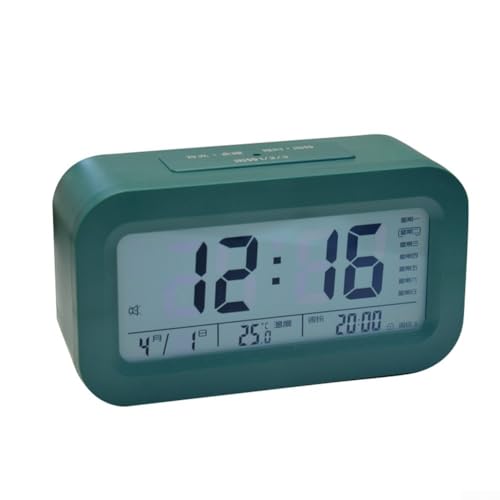 Wecker mit einzigartiger Nachtlichtfunktion und mehreren Alarmeinstellungen für mehr Komfort (Tintengrün) von Opatiny