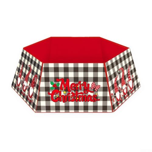 Weihnachtsbaum-Basisrock mit Metallringstruktur, verziert mit klassischen Urlaubsbildern, um das allgemeine festliche Aussehen Ihrer Baumeinrichtung zu verbessern (04) von Opatiny