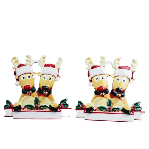 Weihnachtskugel-Set mit Personalisierungsoptionen Feiern Sie Familie mit 2 Dekorationen (2 Köpfe) von Opatiny