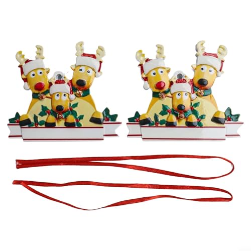 Weihnachtskugel-Set mit Personalisierungsoptionen Feiern Sie Familie mit 2 Dekorationen (3 Köpfe) von Opatiny