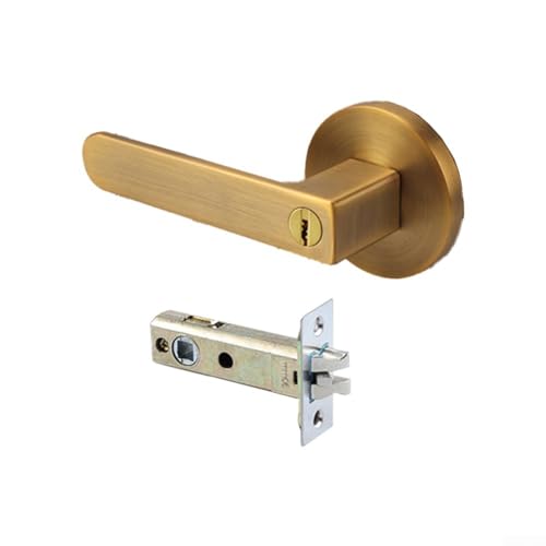 Zuverlässiges Badezimmer-Türschloss mit Schlüssel, stabiles Design für Sicherheitsbedürfnisse im Innenbereich (gelbe Bronze) von Opatiny