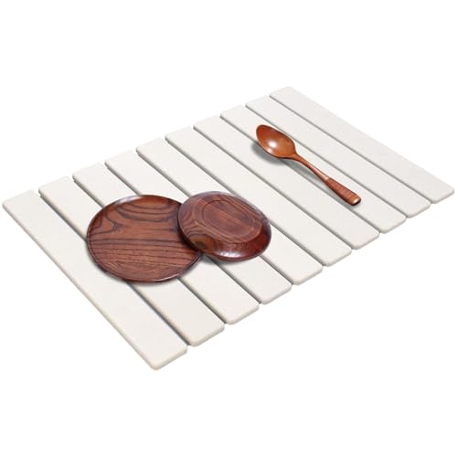 Opdestn Geschirr Trockenmatte | Geschirrmatte Zum Trocknen Von Geschirr In Der Küche,Diatomeenerde Saugfähig Faltbare Unterlage Rutschfestes Ablauftablett Für Gewerbe, Restaurants, Wohnmobile, von Opdestn