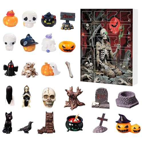 Opdestn Halloween Dekorations Countdown Kalender, Gruseliger Totenkopf-Adventskalender Für Halloween, Deko Für, Mädchen, Familie, Party, Gruselige Herbstdekoration Opdestn Halloween Dekorations Countdown Kalender, Gruseliger Totenkopf-Adventskalender Für Halloween, Deko Für, Mädchen, Familie, Party, Gruselige Herbstdekoration von Opdestn