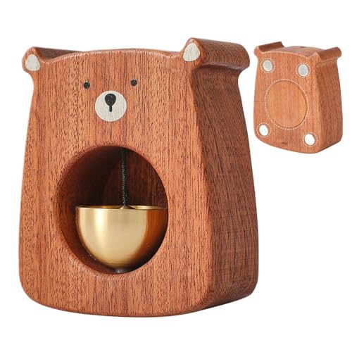 Opdestn Holztürklingel - Charmantes Holzbär Türklingel-Modell Mit Klanghellem Ton | Interaktives Türklingel Spielzeug Für Kinder Jugendliche Mädchen von Opdestn
