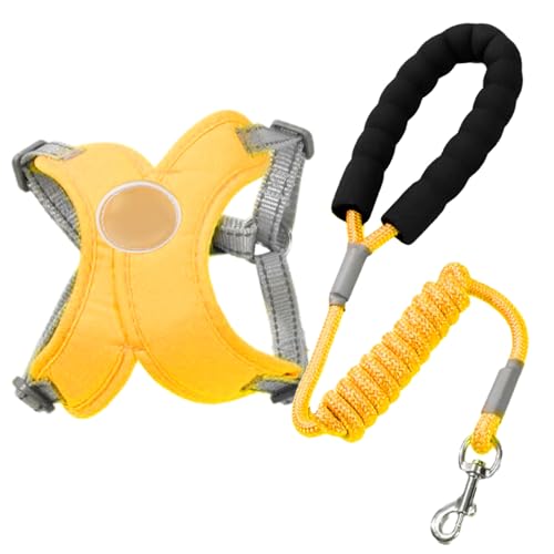 Opdestn Hundegeschirr Für Spaziergehen | Verstellbares Weiches Welpen Geschirr - Reflektierendes X Frame Design Mit Zugseil Für Outdoor Wanderpark Jogging Roadtrip Camping Training,Für Kleine von Opdestn