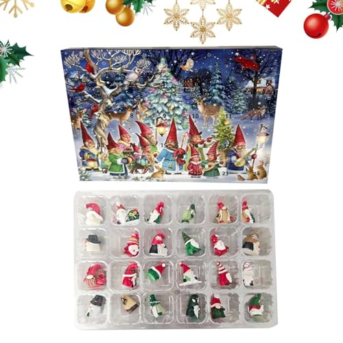 Opdestn Kalender Adventskalender | 24 Tage Urlaub Countdown Kalender | Gartenzwerg Figuren Deko Für Teens Erwachsene | Täglich Familie Aktivität Zuhause Schule Feier von Opdestn