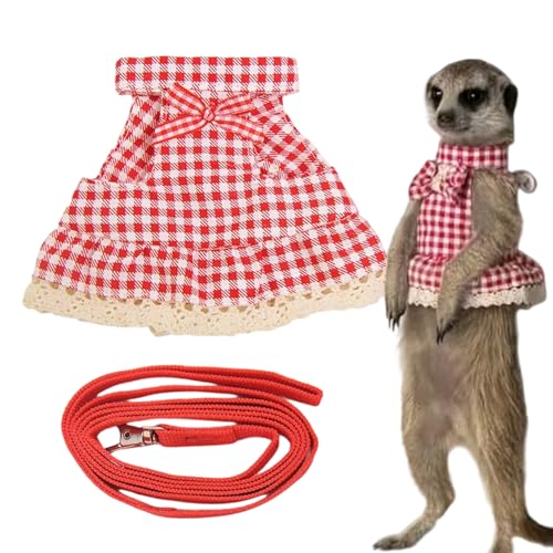 Opdestn Kaninchen Geschirr | Kleintier Kostüm Spaziergurt - Verstellbare Kleintierkleidung Mit Führleine Für Spaziergänge Camping Garten von Opdestn