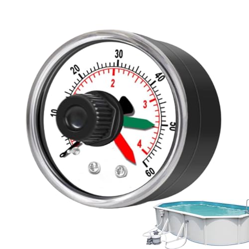 Opdestn Pool Druckmesser | Prüfung Für Wasser Öl Luftdruck | Präziser Wasserdichter 4,1 Bar Tester Für Wasser Messung Aquarium Überwachung von Opdestn