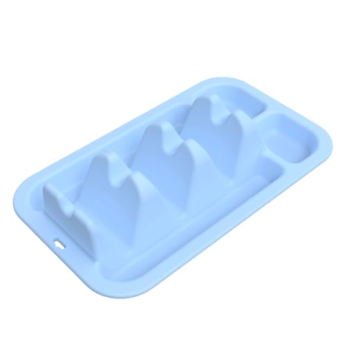 Opdestn Silikon Taco Füllhilfe - Taco Shell Halter mit 3 Fächern - Rutschfester wiederverwendbarer Silikon Halter mit 2 Gewürzfächern und Essensschale für Zuhause und Hochzeiten von Opdestn