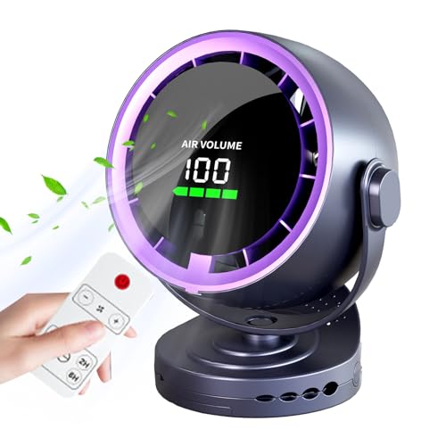 Opdestn Tischventilator Mit Fernbedienung, Kabellos Mit Digitaldisplay Tischventilator, Kompakter Leistungsstarker Luftstrom Persönliches Klimagerät Für Büro Camping Zuhause Wohnung von Opdestn