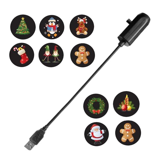 Opdestn Weihnachts LED Projektor Beleuchtung,USB 360 Grad Drehbar Wasserdicht Weihnachtsdekoration | Saisonale Deko für Rasen Wohnung Schule Studentenzimmer Klassenraum von Opdestn